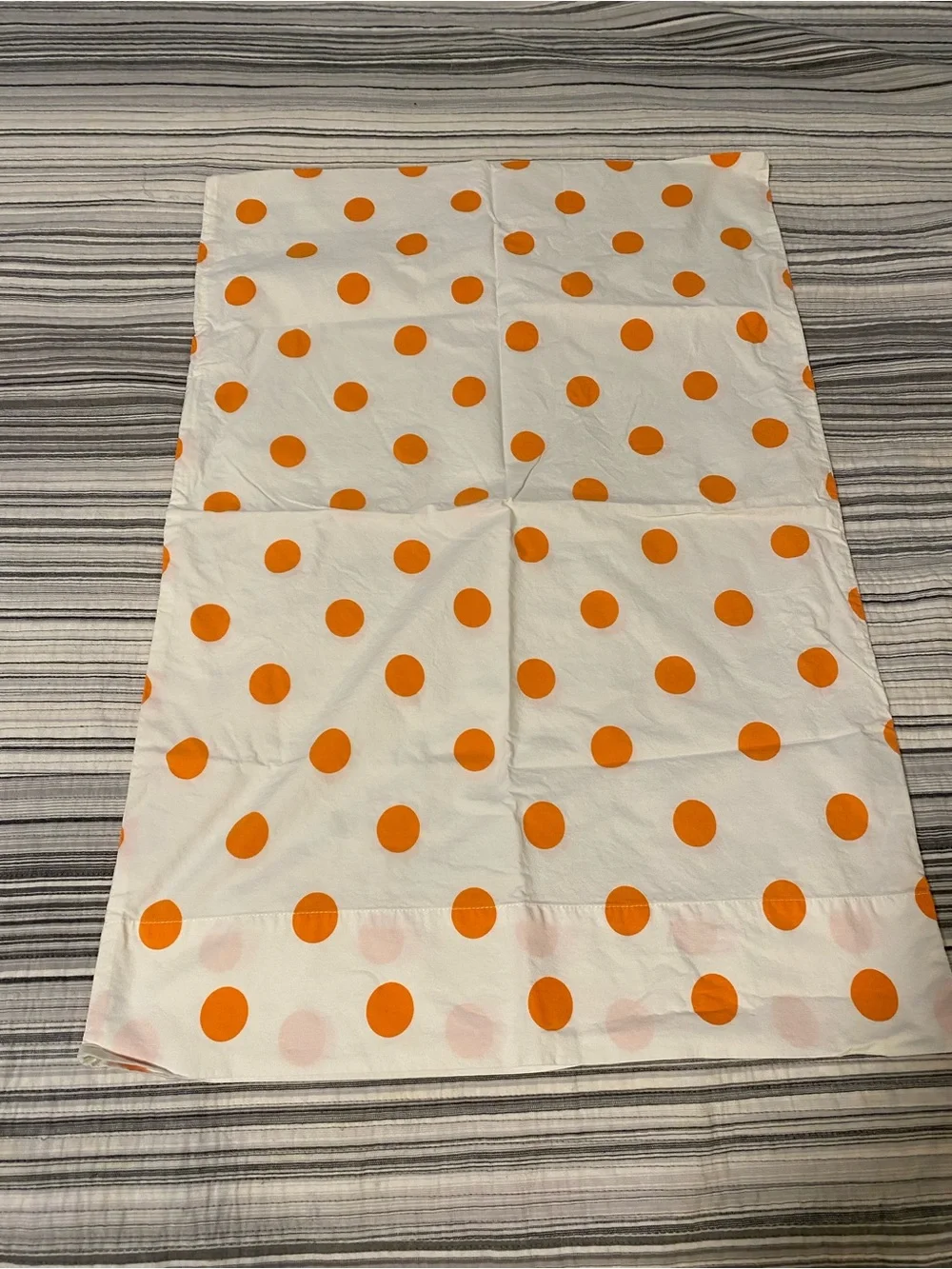 Garnet Hill White Sheet Sets (2) with Orange Polka Dots - Twin